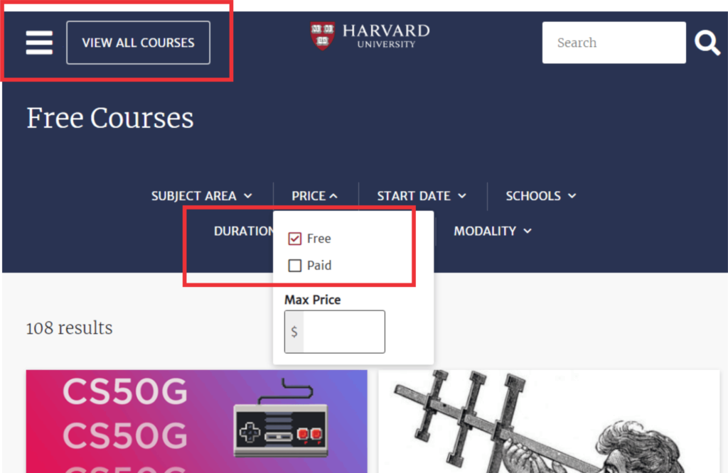 Harvard University Free Online Courses Harvard University Free Online Courses