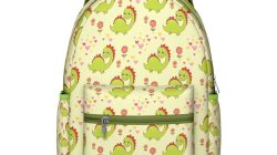 Dinosaur and Floral Print Student Backpack for Student Watercolor Dino ...