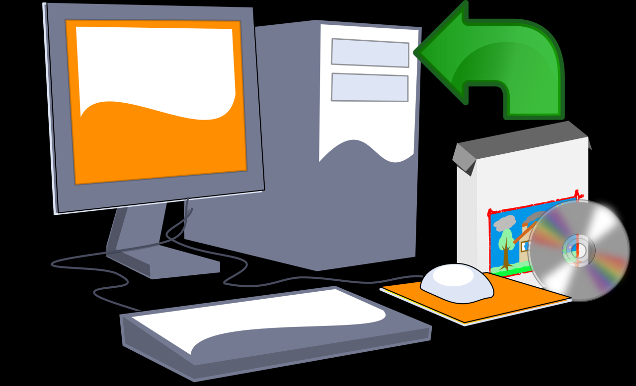 Clipart - Install Computer Software CD