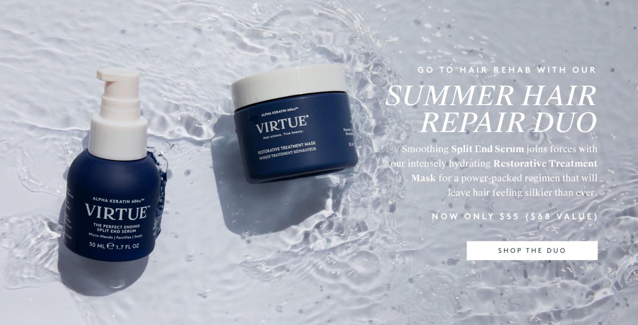 Virtue | The first hair care products built with human keratin. Virtue | The first hair care products built with human keratin.