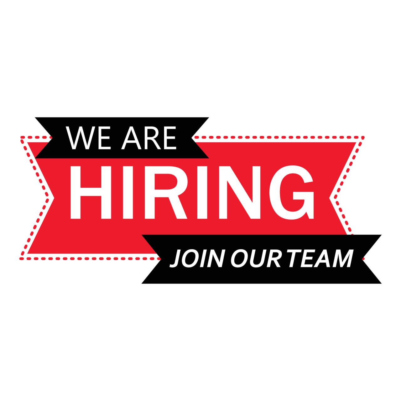 We are hiring vector with white font design on white background with ... We are hiring vector with white font design on white background with ...